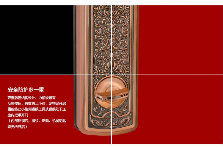 玉蛟龍智能門(mén)鎖 智能鎖防窺視輸入、半導(dǎo)體/光學(xué)指紋傳感器