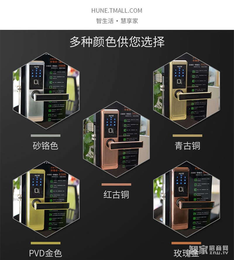科裕鈦合金智能鎖918-88-F 半導體指紋鎖