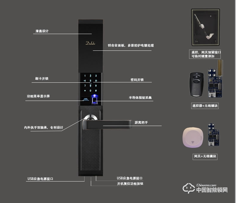 杜魯克指紋鎖 家用防盜門智能鎖刷卡密碼鎖