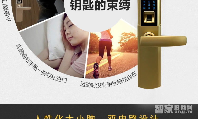智能屋智能鎖 家用指紋密碼鎖（麗都金）