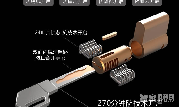 智能屋指紋鎖 家用智能鎖(香檳金)