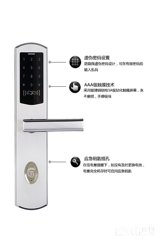 放龍科技智能鎖 酒店智能刷卡鎖 電子感應(yīng)密碼鎖