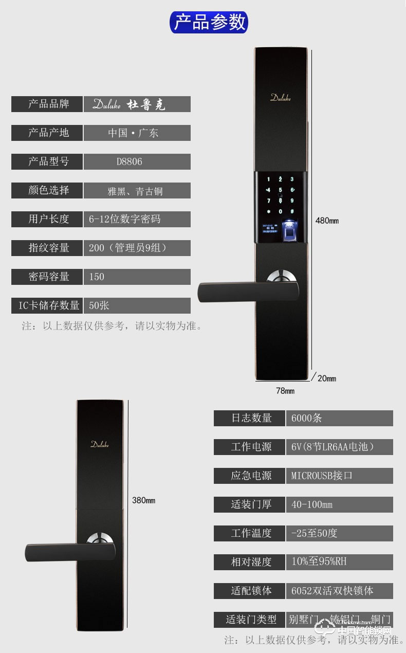 杜魯克指紋鎖 家用防盜門鎖 智能鎖 密碼鎖 刷卡鎖