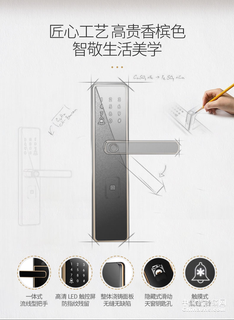 名門(mén)指紋鎖 密碼鎖家用防盜門(mén)智能鎖電子鎖大門(mén)鎖全自動(dòng)EZ-TW1
