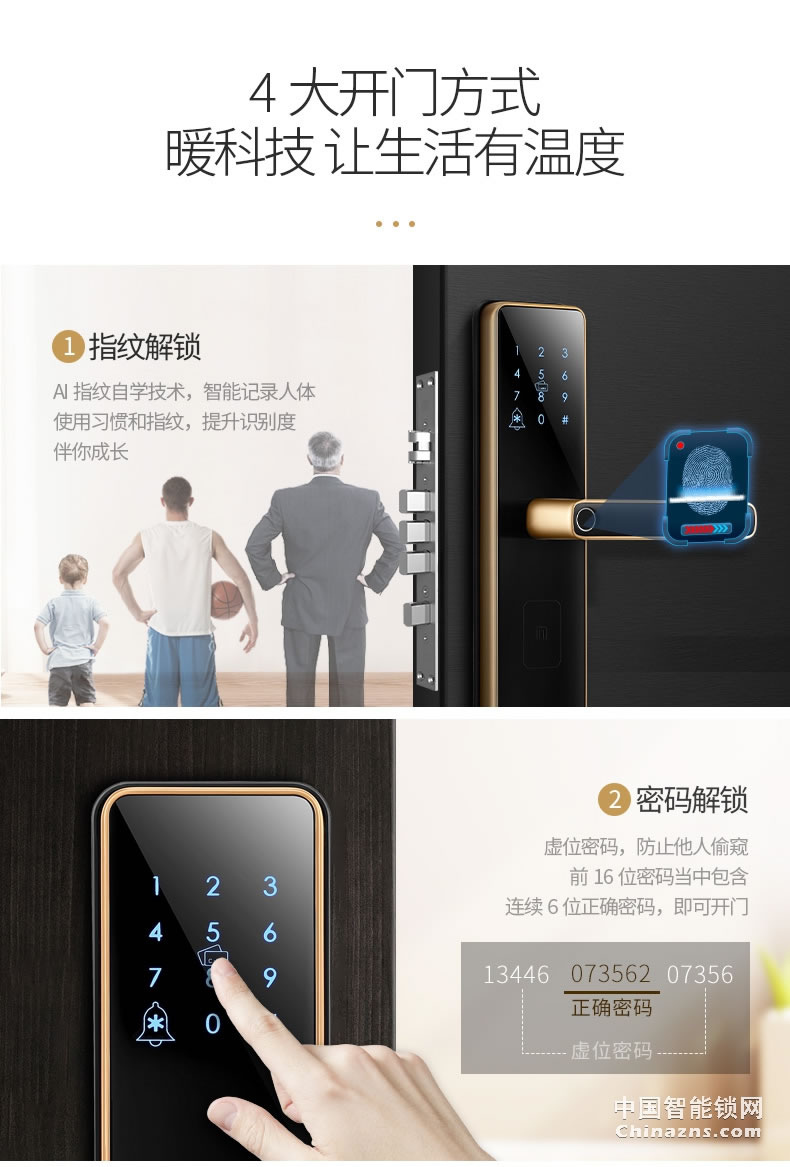 名門(mén)指紋鎖 密碼鎖家用防盜門(mén)智能鎖電子鎖大門(mén)鎖全自動(dòng)EZ-TW1