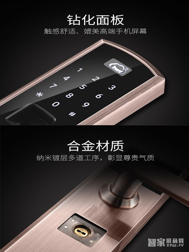 明達(dá)智能門鎖 直板指紋密碼鎖 鋁合金智能刷卡鎖