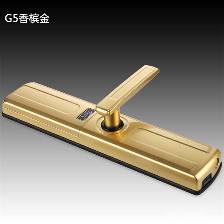 優(yōu)咖香檳色智能指紋鎖 防撬報(bào)警智能門鎖