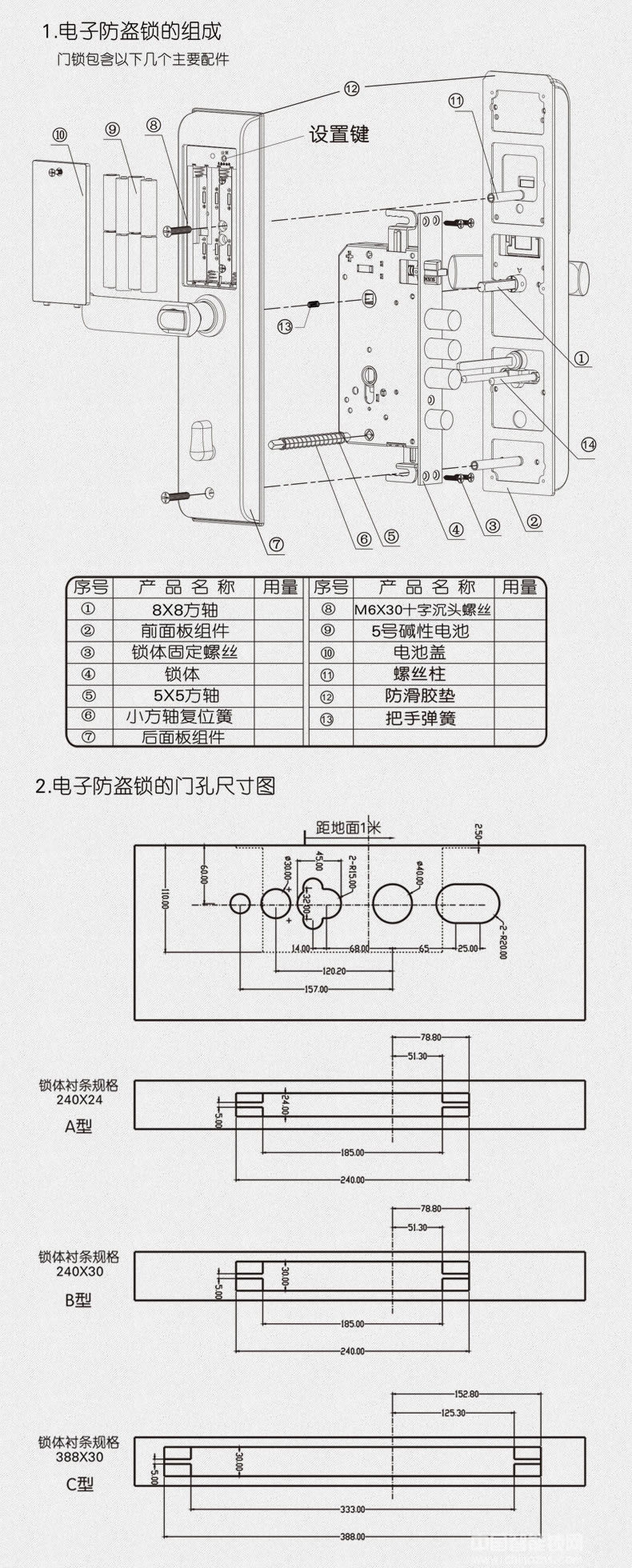 三環(huán)指紋鎖 全304不銹鋼智能鎖 防盜門(mén)入戶(hù)門(mén)密碼鎖