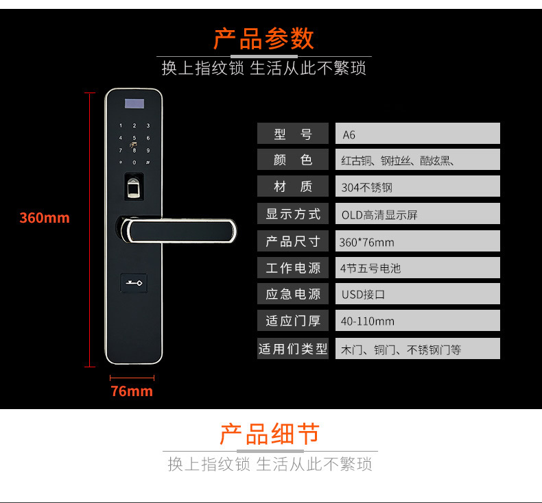 帥榮智能電子鎖 密碼門鎖 防盜門鎖指紋鎖