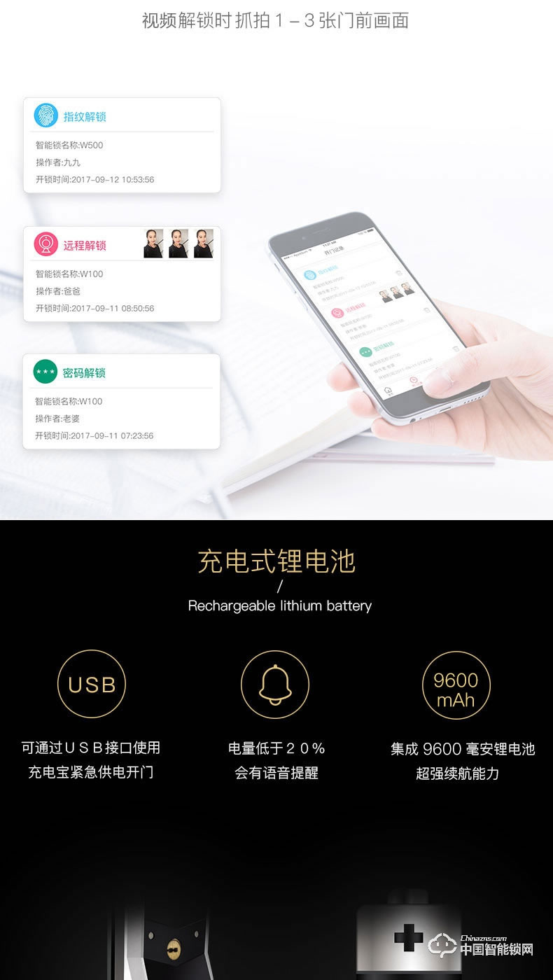 九萬(wàn)里智能鎖 指紋鎖家用防盜門(mén)鎖 帶攝像頭密碼鎖