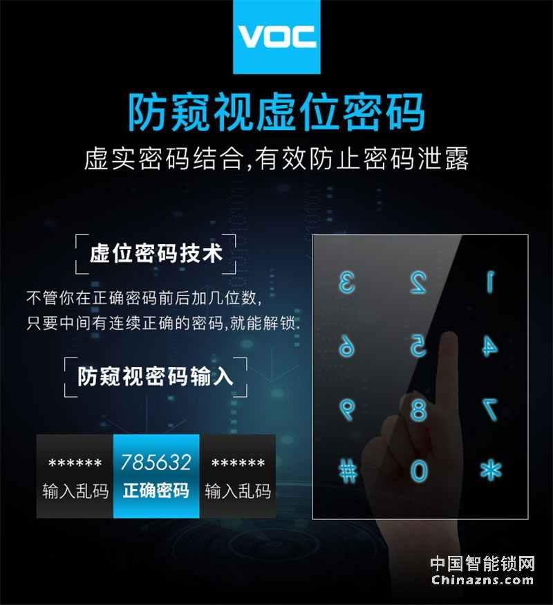 VOC指紋鎖家用防盜門 X7RB電子鎖 
