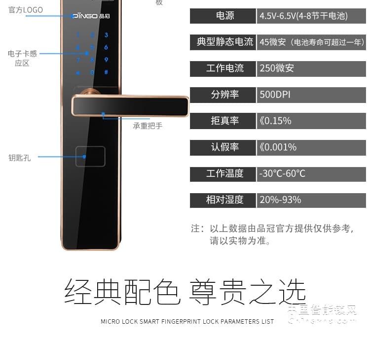 榮事達(dá)品冠智能鎖小智1 大門電子感應(yīng)鎖
