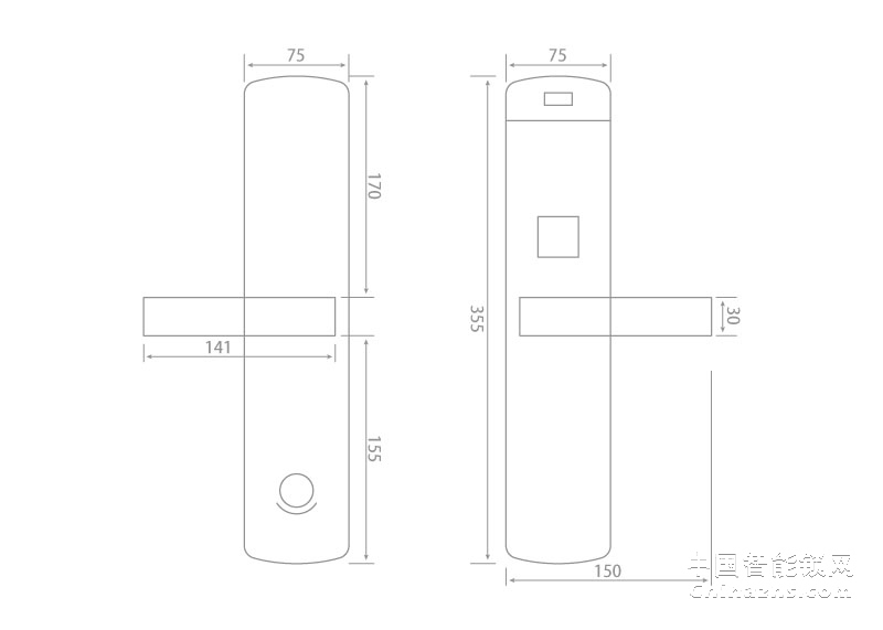 箭牌滑蓋指紋鎖智感·先鋒A618W 防盜門木門家用辦公室密碼鎖