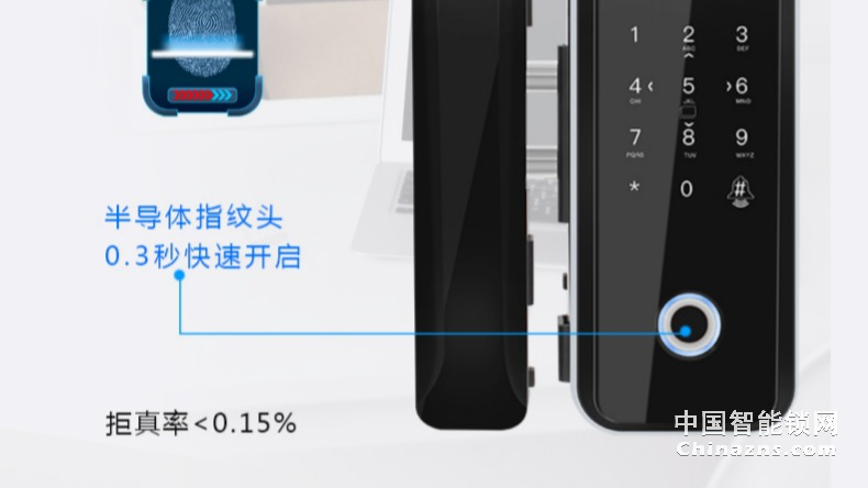 因碩玻璃門指紋鎖 辦公室免開孔 打卡考勤遙控密碼鎖