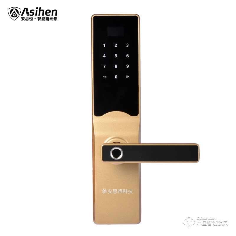 安思恒智能指紋鎖家用防盜門(mén)鎖 電子鎖指紋密碼鎖