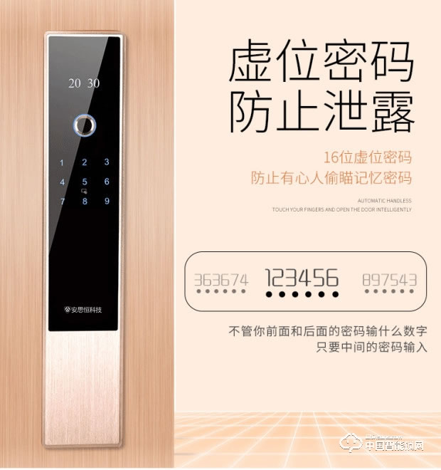 安思恒全自動(dòng)指紋鎖密碼鎖智能門鎖防盜家用電子刷卡鎖