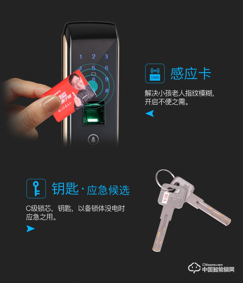 金點(diǎn)原子指紋鎖 家用防盜門電子鎖感應(yīng)鎖