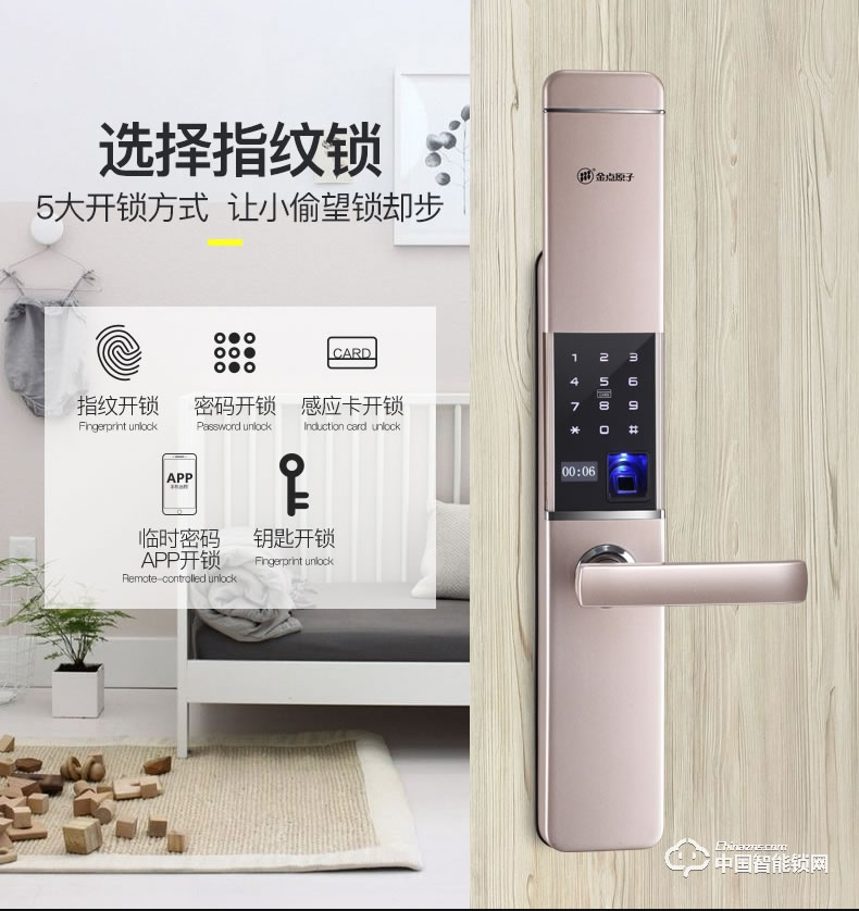 金點(diǎn)原子指紋鎖 防盜門(mén)智能指紋鎖感應(yīng)鎖