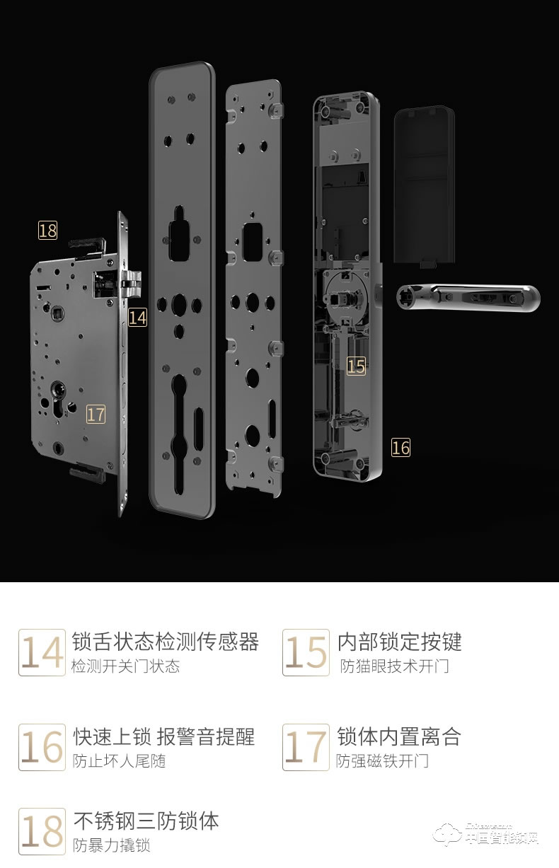 曼亞智能鎖 家用防盜門密碼鎖指紋刷卡遠(yuǎn)程感應(yīng)鎖A9