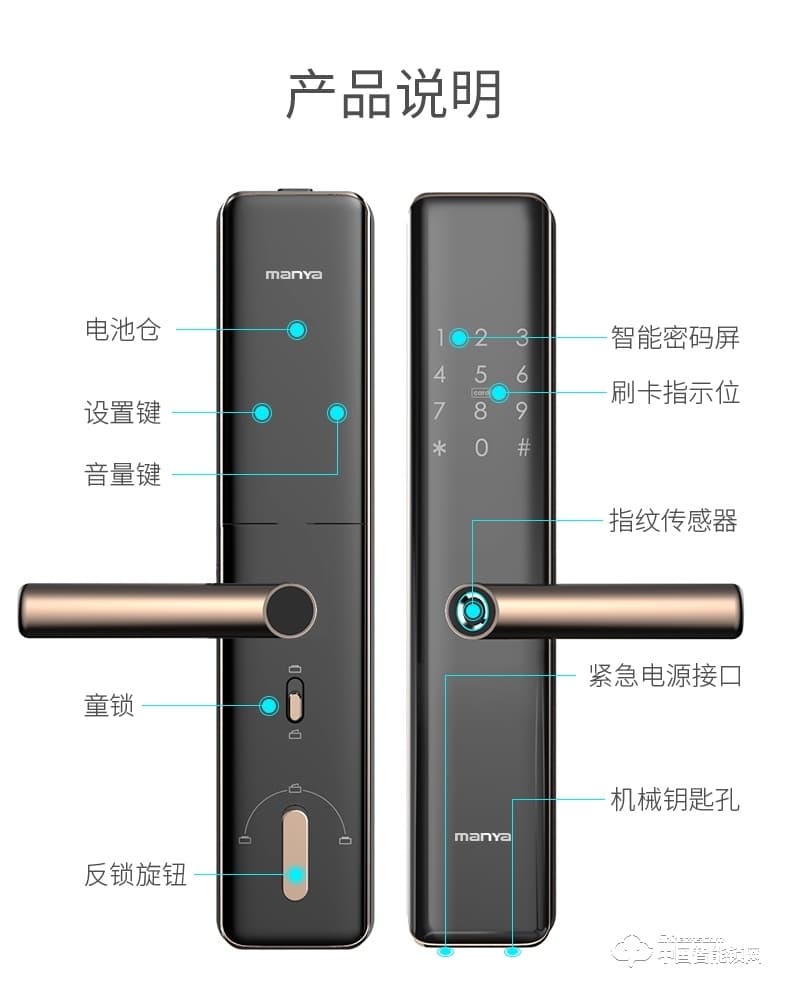 曼亞智能鎖 家用防盜門智能電子密碼識別全自動感應鎖