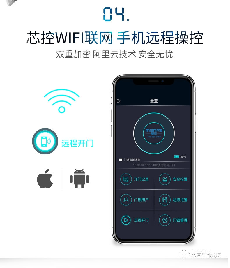 曼亞智能鎖 家用防盜門手機(jī)APP智能鎖P10