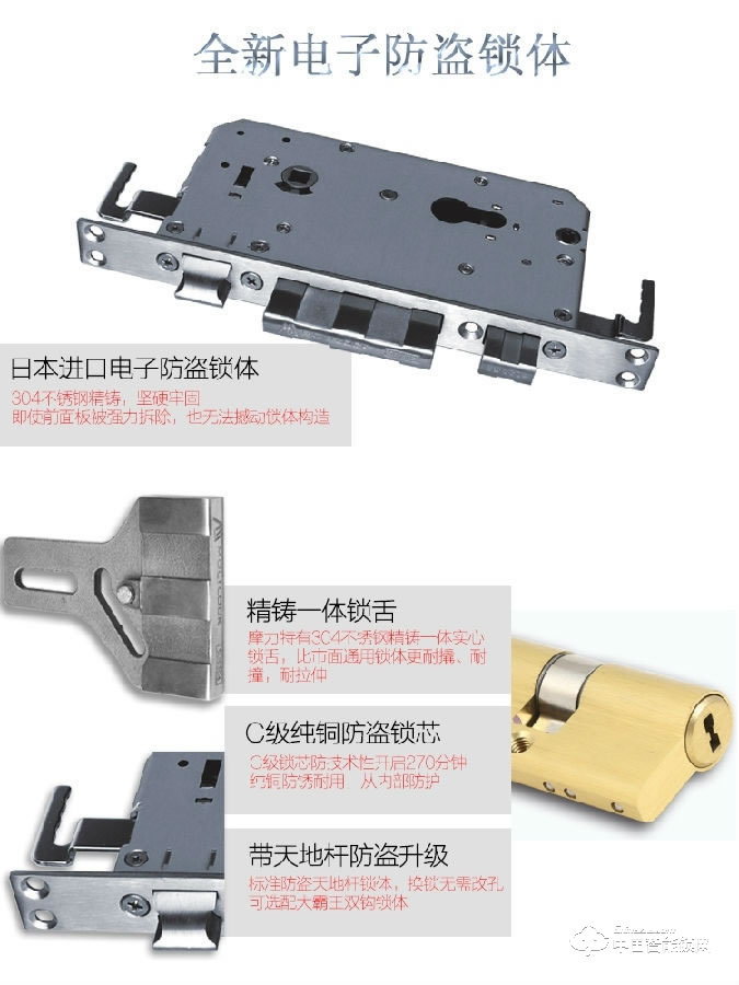摩力指紋鎖 117C99-C不銹鋼鎖體智能鎖