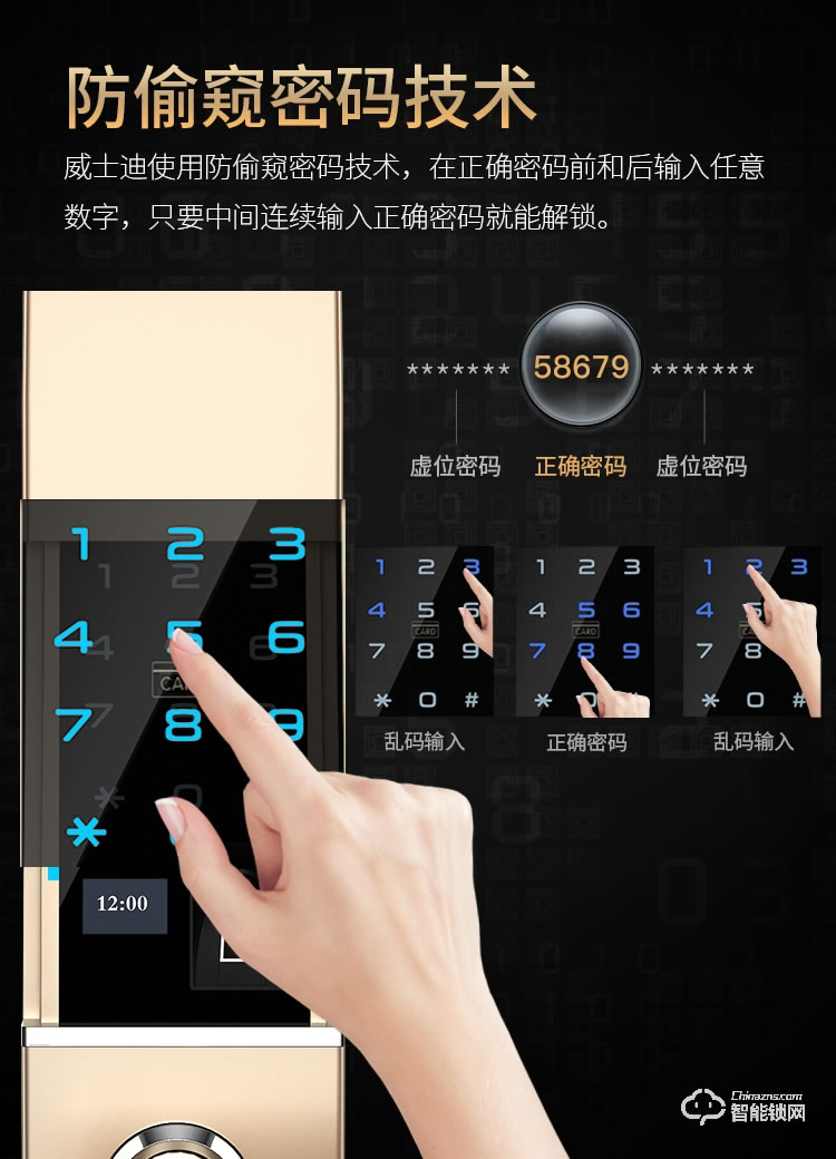 威士迪智能鎖 家用防盜門半導(dǎo)體密碼鎖