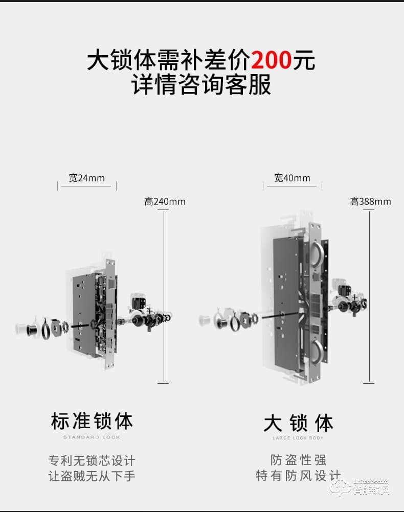 派瑞裝甲智能鎖 H400家用防盜門密碼鎖智能鎖
