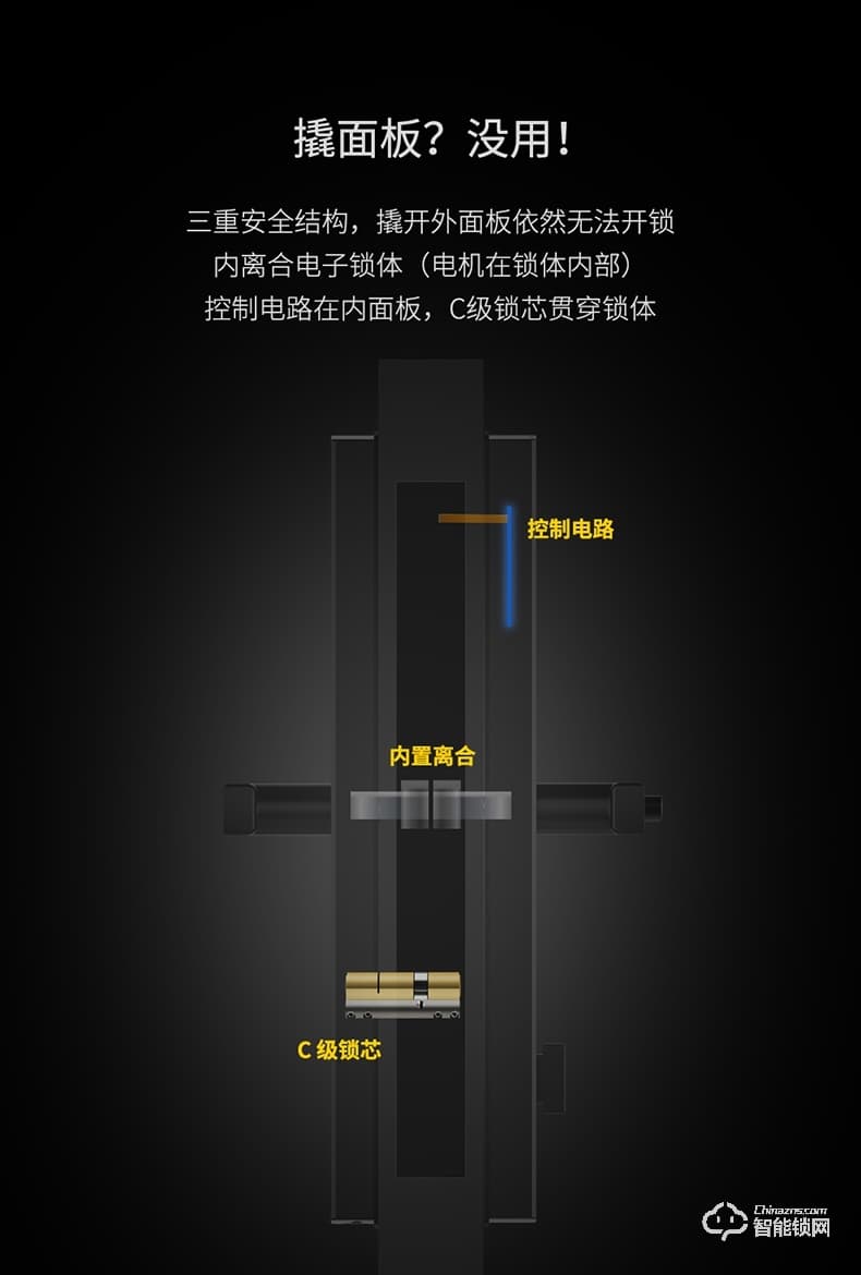 青稞智能鎖 E5H家用華為智卡版密碼防盜門(mén)電子門(mén)鎖