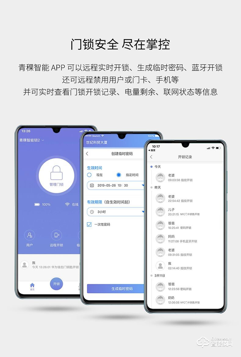 青稞智能鎖 E5H家用華為智卡版密碼防盜門(mén)電子門(mén)鎖