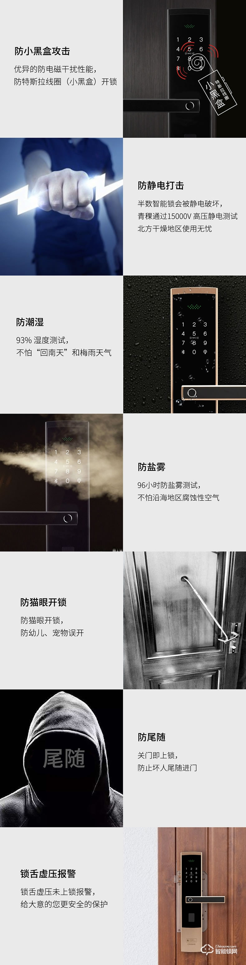 青稞智能鎖 E5H家用華為智卡版密碼防盜門(mén)電子門(mén)鎖
