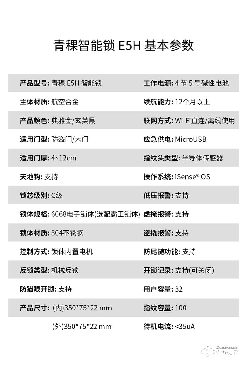青稞智能鎖 E5H家用華為智卡版密碼防盜門(mén)電子門(mén)鎖