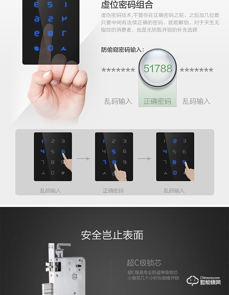 黑玫智能鎖 SN-618自動(dòng)靜音滑蓋智能門(mén)鎖