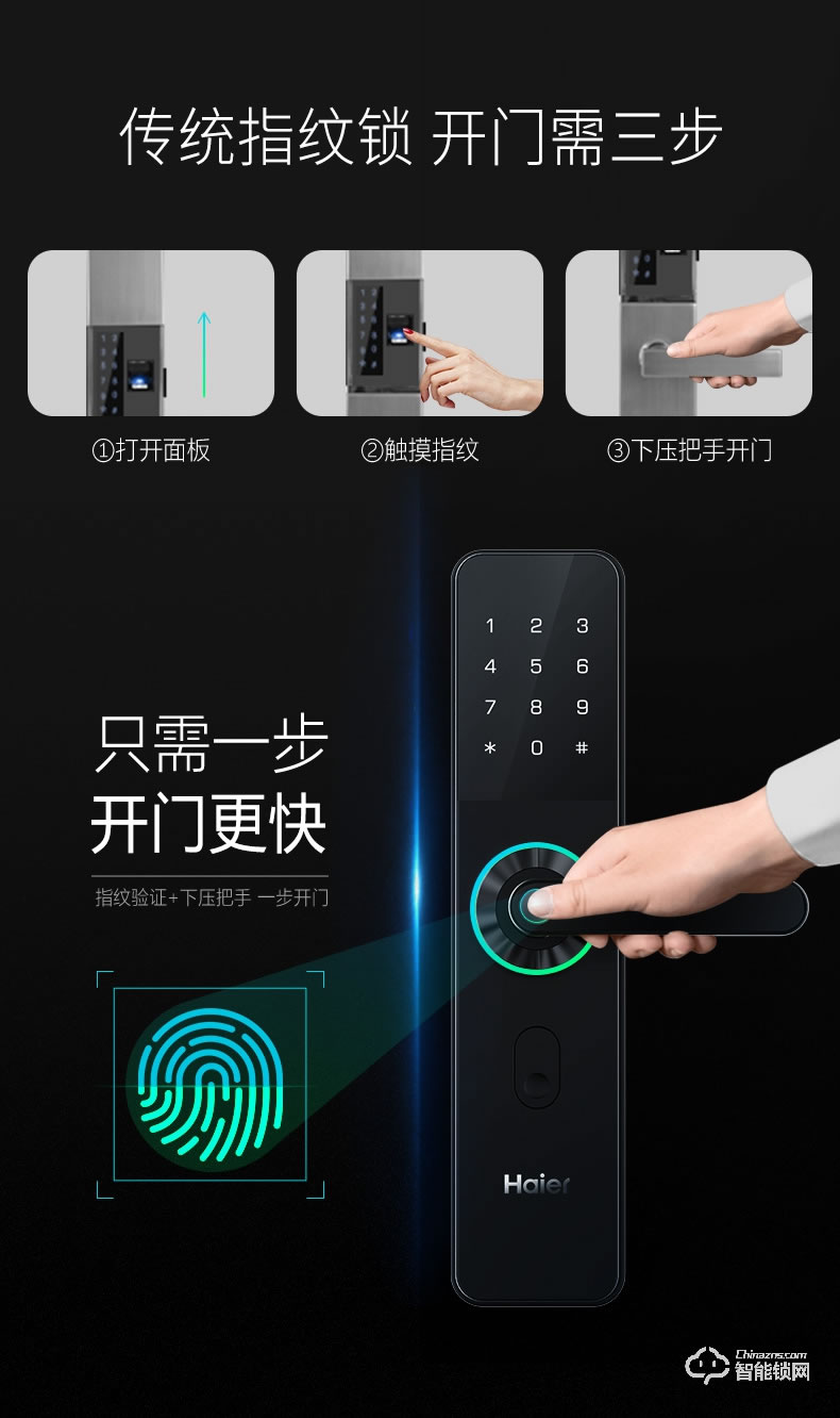 海爾智能鎖 E10家用防盜門鎖智能通用密碼鎖