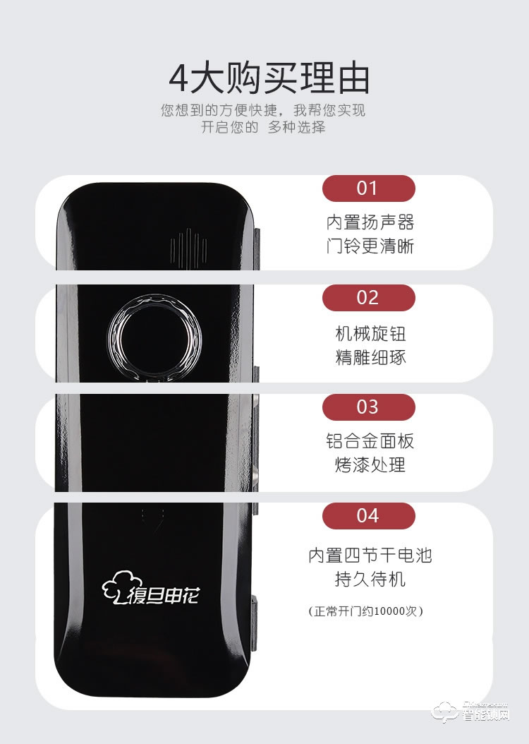 復(fù)旦申花智能鎖 A1辦公室玻璃門鎖