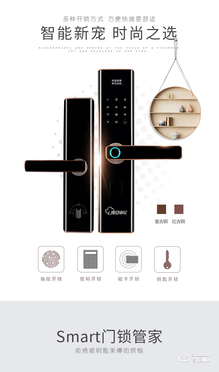 復(fù)旦申花智能鎖 C2家用防盜門電子密碼鎖