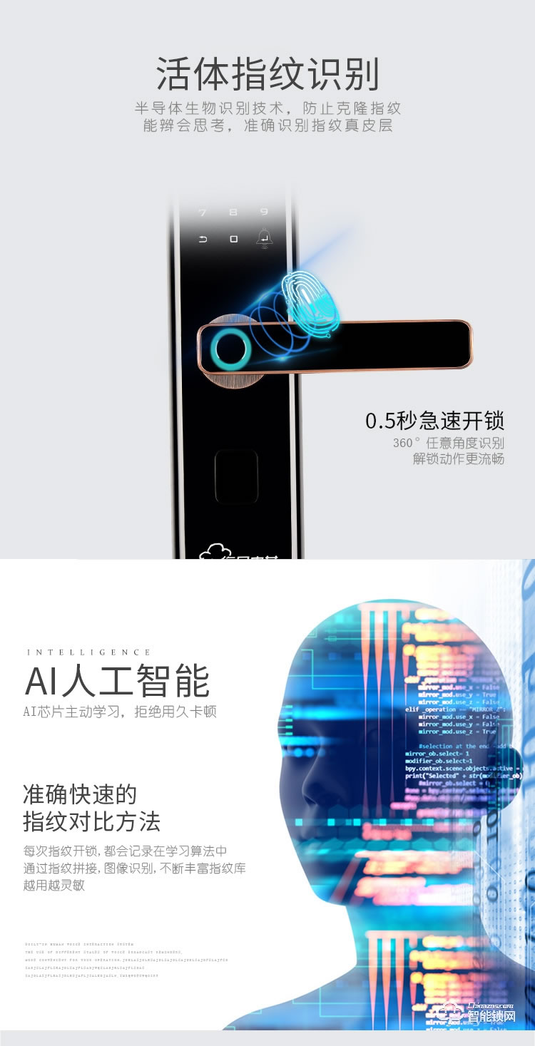 復(fù)旦申花智能鎖 C2家用防盜門電子密碼鎖