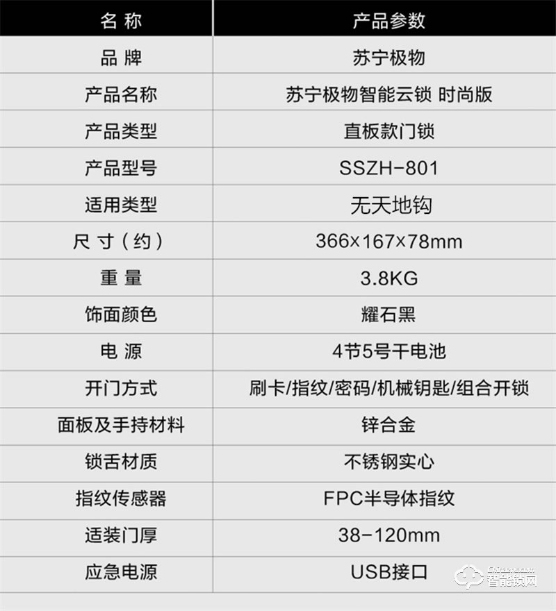 蘇寧智能 極物小Biu全自動(dòng)直板智能門鎖