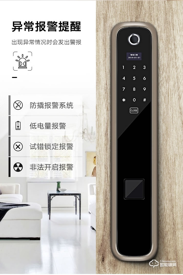 艾創(chuàng)米智能鎖 S119新品家用防盜門(mén)大門(mén)電子門(mén)鎖