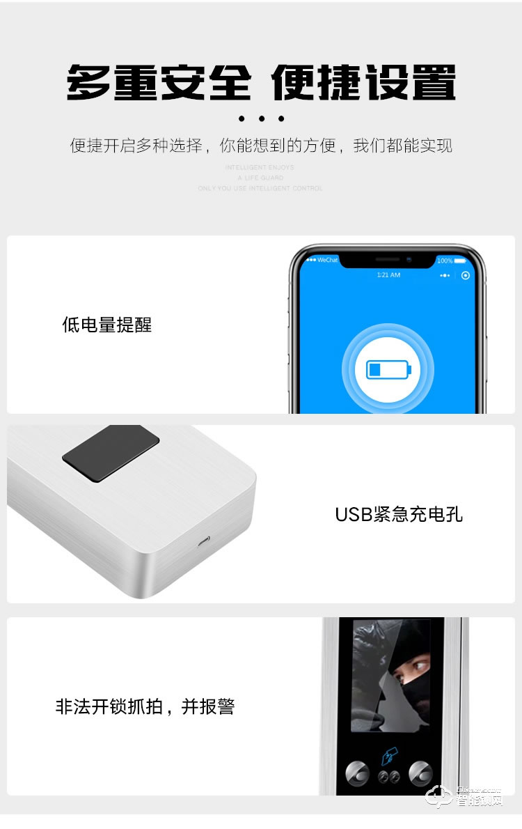 艾創(chuàng)米智能鎖 F3全自動(dòng)人臉識(shí)別智能鎖電子門鎖