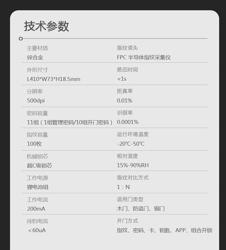 云樂寶智能鎖 Q1家用防盜門密碼磁卡感應(yīng)鎖