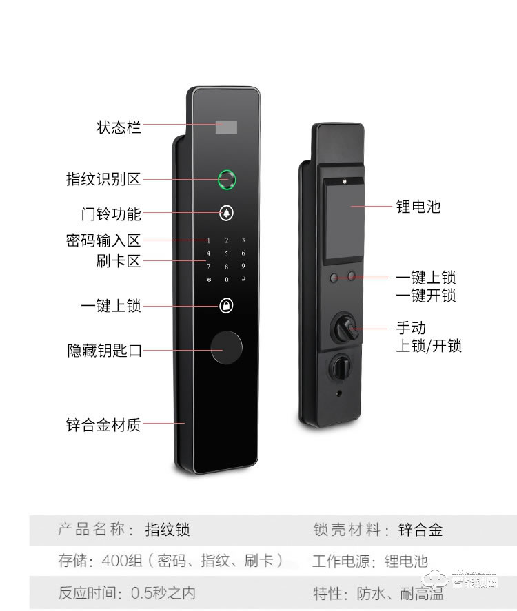 幻侶智能鎖 QZD700全自動家用防盜門密碼鎖