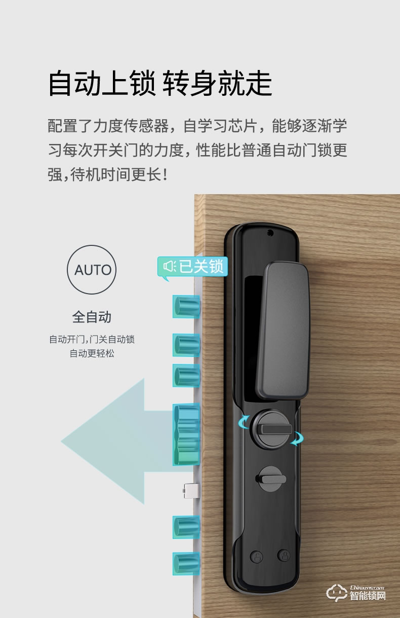 幻侶智能鎖 Q1全自動(dòng)安防智能防盜門鎖