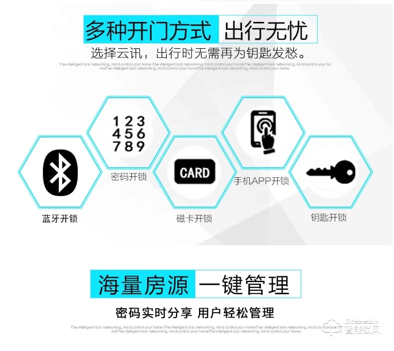 云訊智能鎖 M1防盜木門(mén)出租房密碼鎖