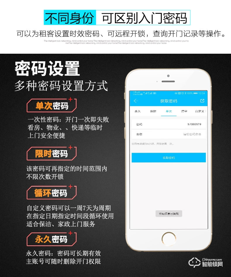 云訊智能鎖 M1防盜木門(mén)出租房密碼鎖