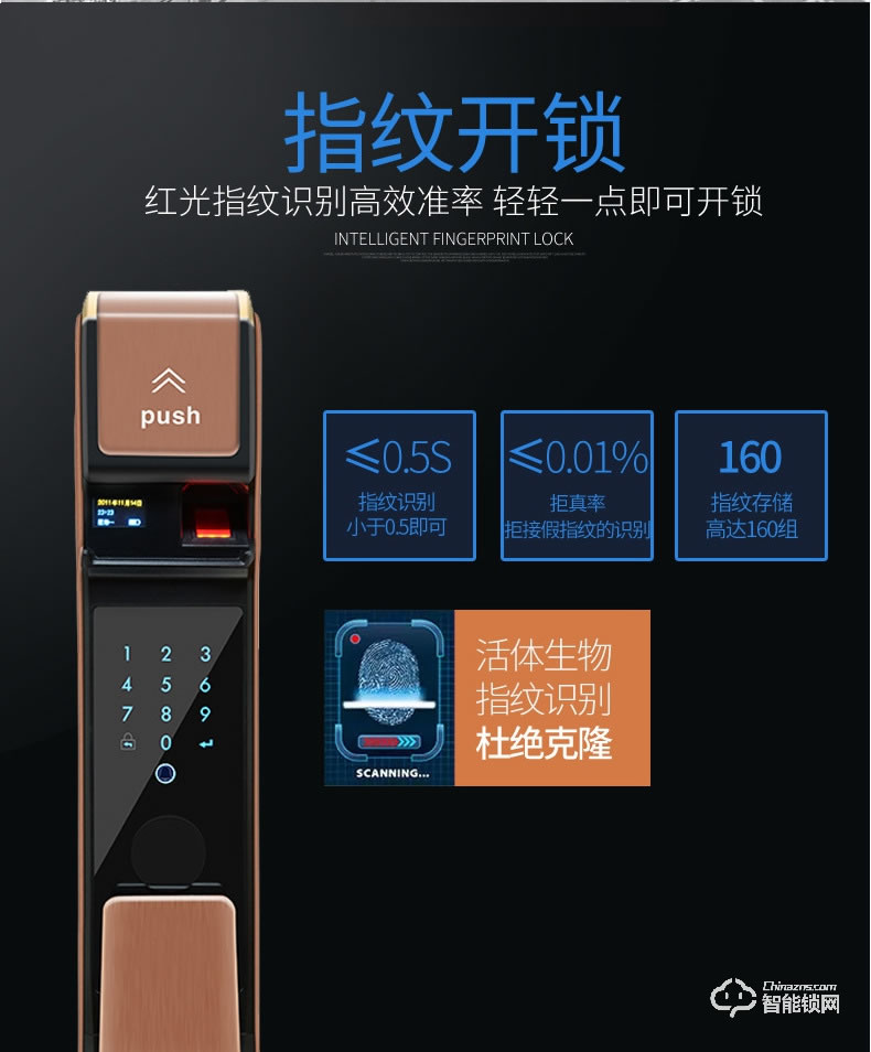 秘堡智能鎖  B系列全自動(dòng)指紋密碼鎖