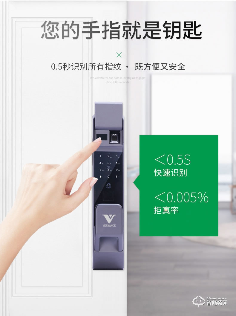 維曼斯智能鎖 V9全自動(dòng)推拉式家用智能鎖