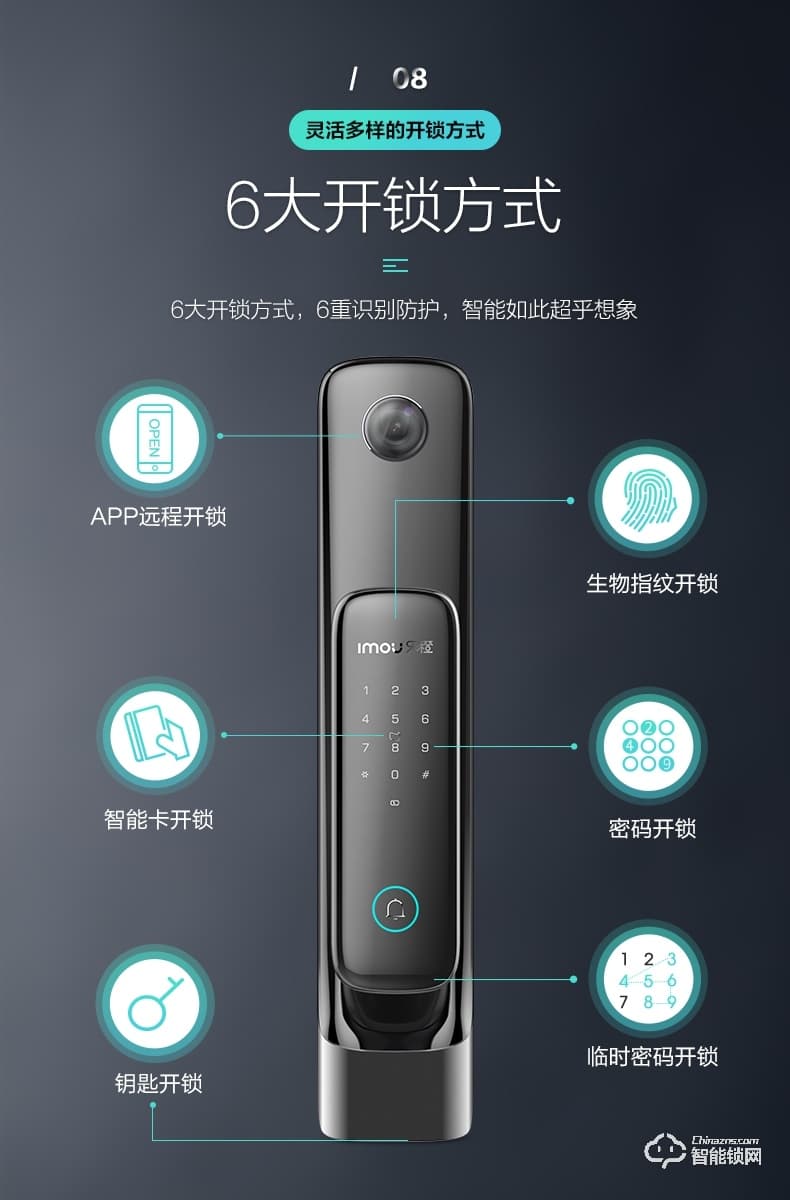 樂(lè)橙智能鎖 V8 全自動(dòng)推拉家用智能視頻門鎖