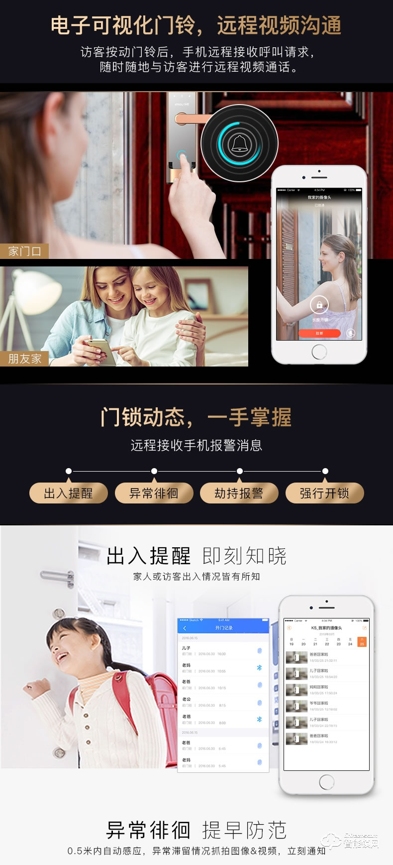 樂橙智能鎖 K5遠程監(jiān)控電子密碼智能門鎖