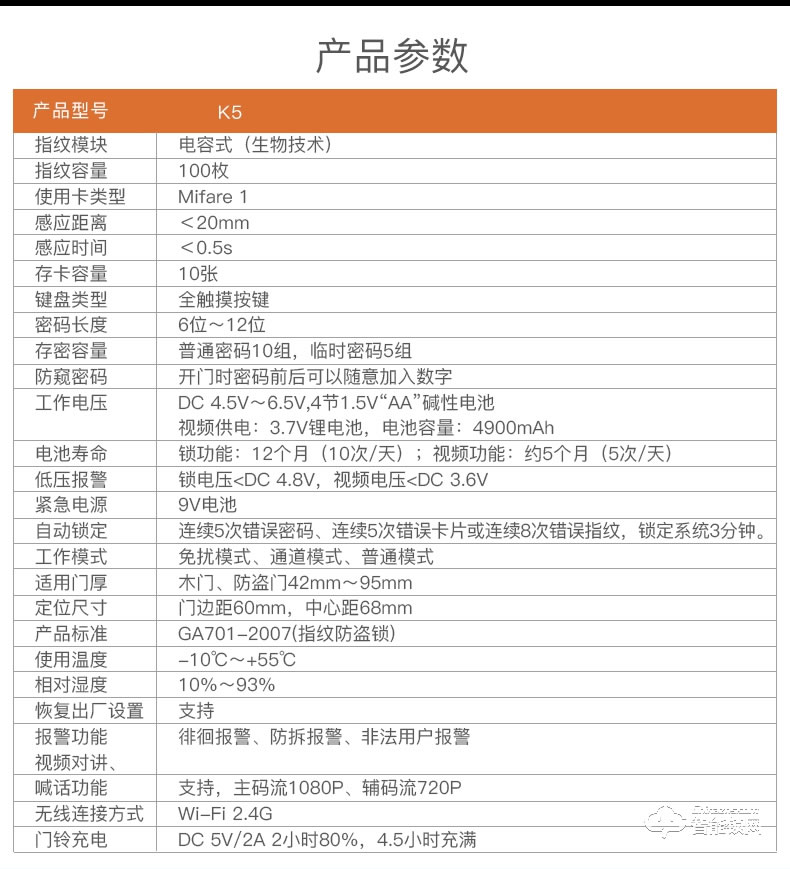 樂橙智能鎖 K5遠程監(jiān)控電子密碼智能門鎖